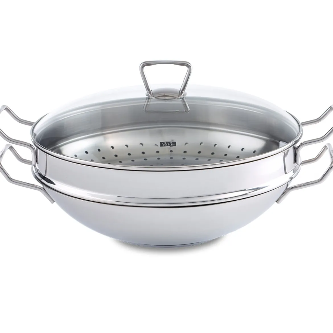 Nanjing Wok mit Glasdeckel und Dämpfeinsatz 36 cm