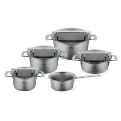 Phi Collection® 5-tlg. Topf-Set mit Glasdeckel