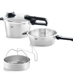 Vitavit® Premium 2-tlg. Set aus Schnellbratpfanne 2,5 Liter & Schnellkochtopf 4,5 Liter