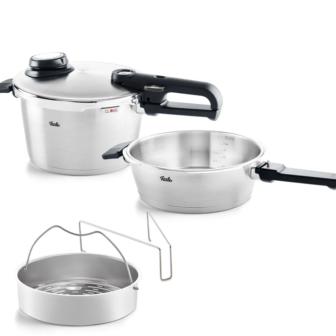Vitavit® Premium 2-tlg. Set aus Schnellbratpfanne 2,5 Liter & Schnellkochtopf 4,5 Liter