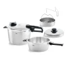 Vitavit® Premium 3-tlg. Set aus Schnellbratpfanne 4 Liter & Schnellkochtopf 8 Liter mit Metalldeckel