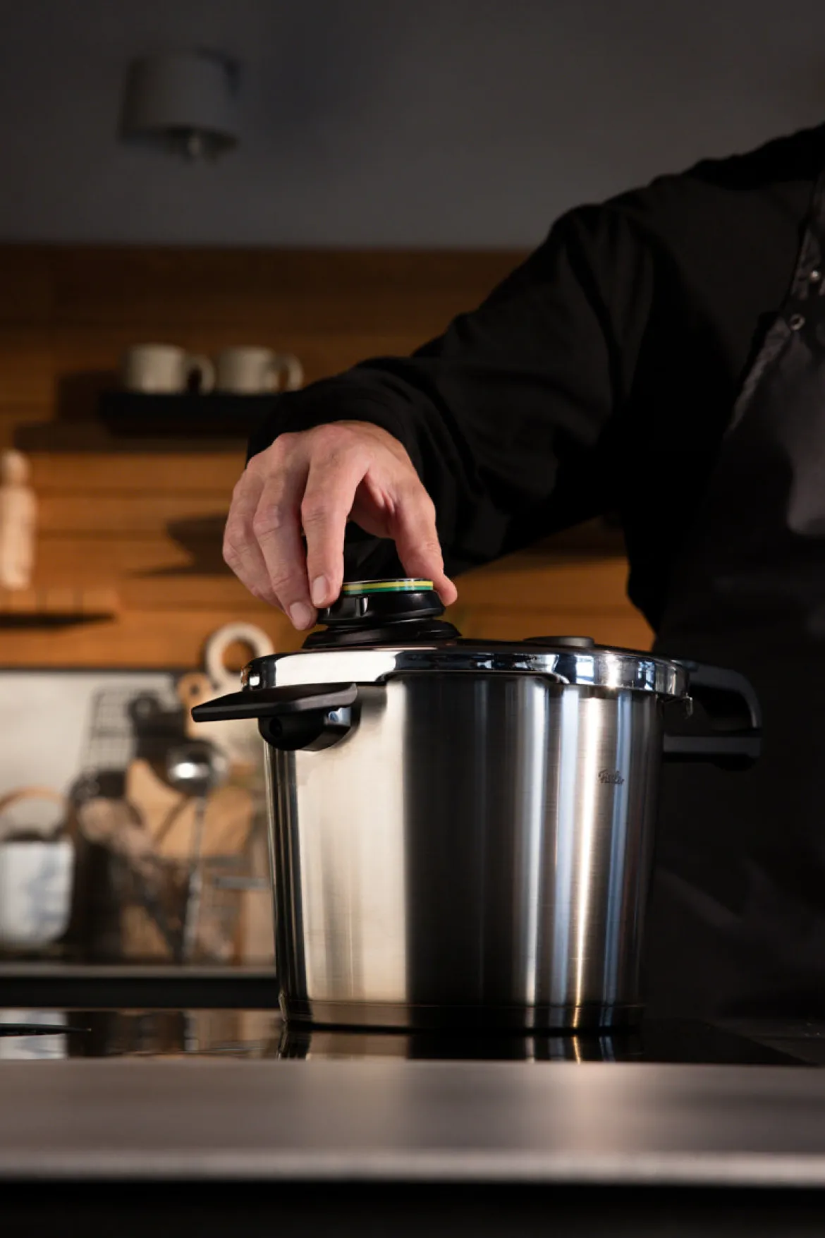 Vitavit® Premium 3-tlg. Set aus Schnellbratpfanne 4 Liter & Schnellkochtopf 8 Liter mit Metalldeckel